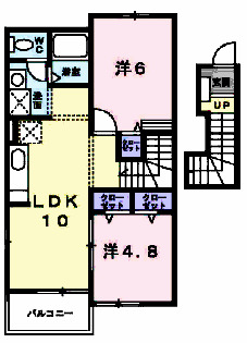 本宮市岩根のアパートの間取り