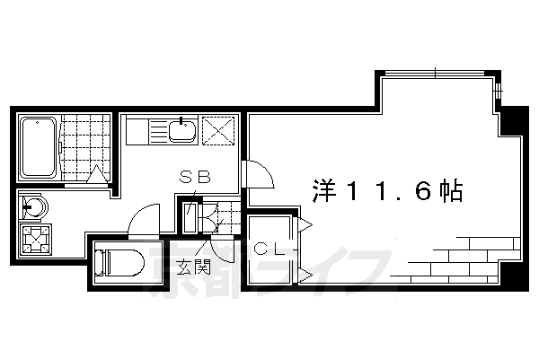 京都市伏見区墨染町のマンションの間取り