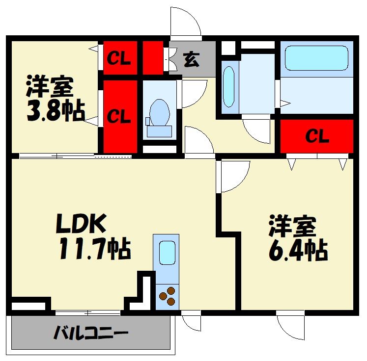 D-roomさんよう B棟の間取り