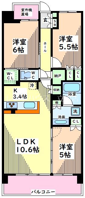 昭島市代官山のマンションの間取り