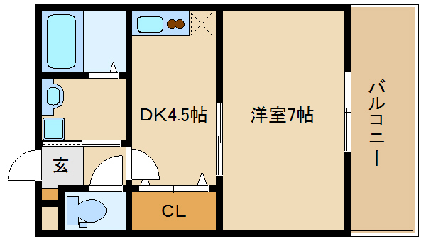 柏原市上市のアパートの間取り