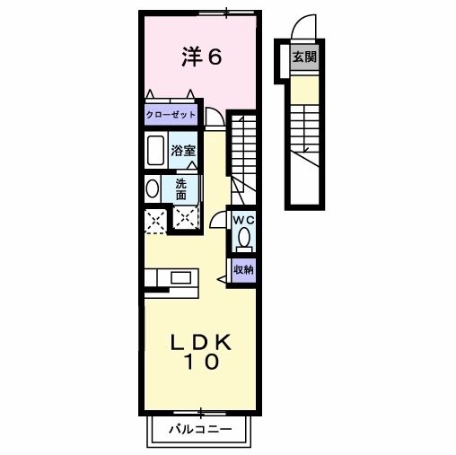 北九州市小倉南区徳力新町のアパートの間取り