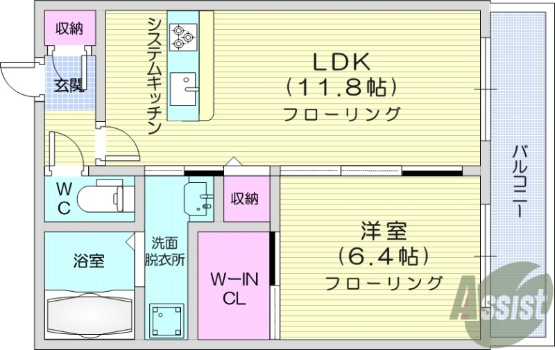 多賀城市高橋のマンションの間取り