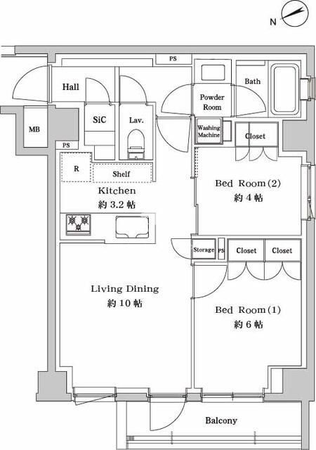 世田谷区尾山台のマンションの間取り