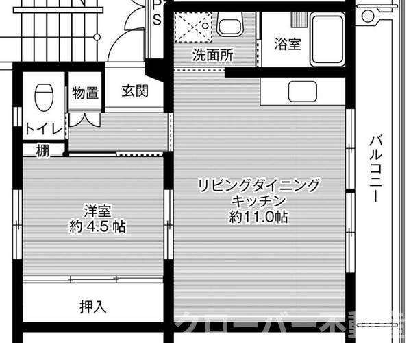 三豊市詫間町詫間のマンションの間取り