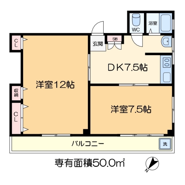 タウンハイツ亀有1号棟の間取り