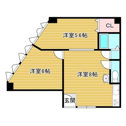 池田市鉢塚のマンションの間取り