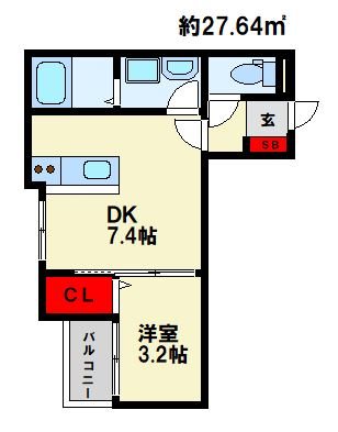 大野城市筒井のアパートの間取り