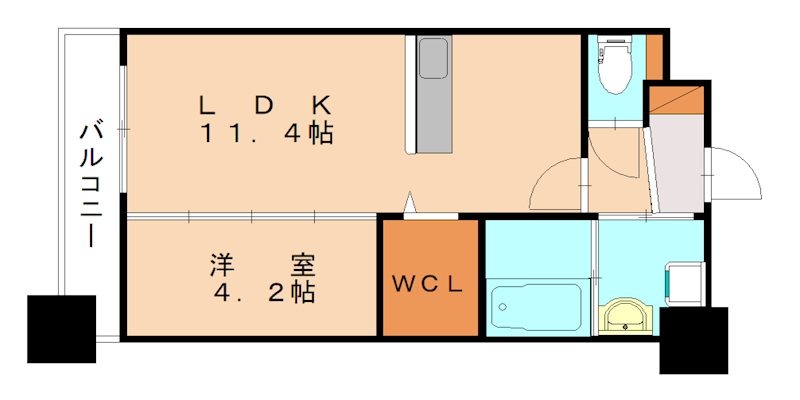 北九州市小倉北区竪町のマンションの間取り