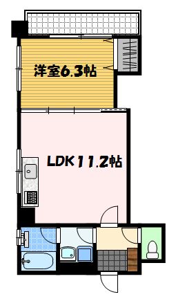 長崎市築町のマンションの間取り