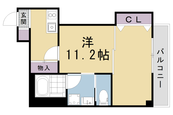 京都市北区上賀茂石計町のマンションの間取り