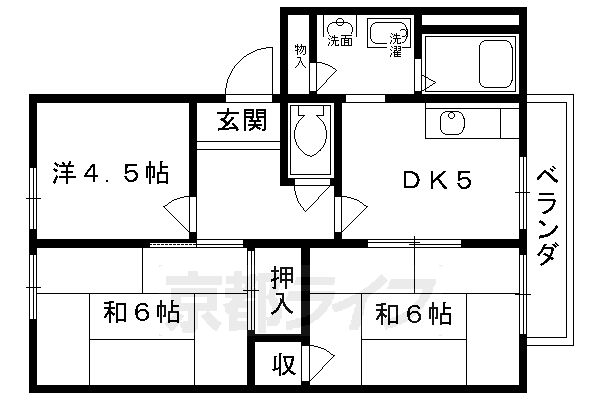 京都市南区西九条豊田町のアパートの間取り