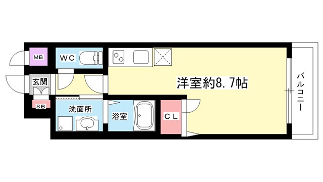 豊中市宝山町のマンションの間取り