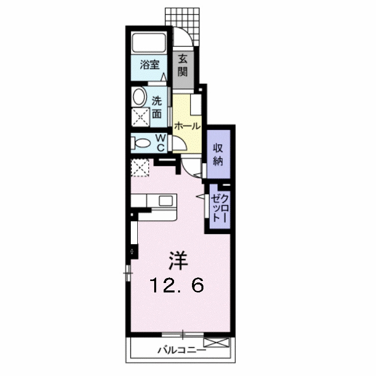 【米子市新開のアパートの間取り】