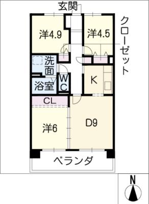 サンコート桃花台Ａ棟の間取り