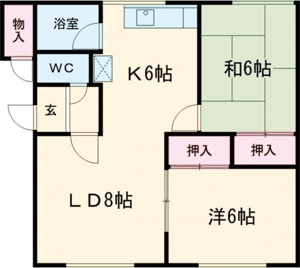 北海道千歳市富丘１（アパート）の賃貸物件の間取り