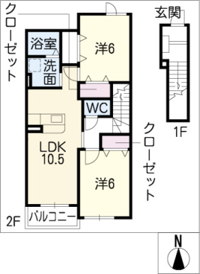 ブルック　ベル　Ａの間取り