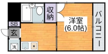 ＪＲ関西本線 平野駅 徒歩6分 6階建 築40年の間取り写真