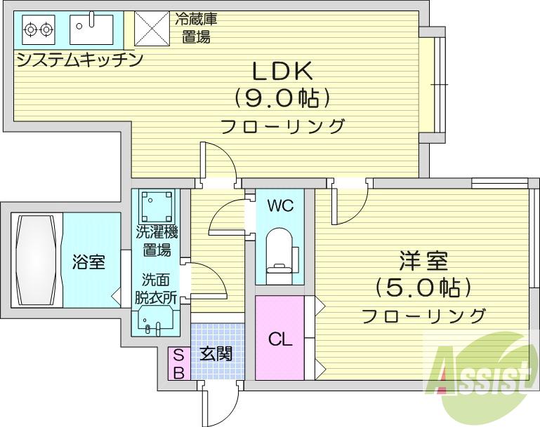 地下鉄東豊線 元町駅 徒歩4分 2階建 築9年の間取り写真