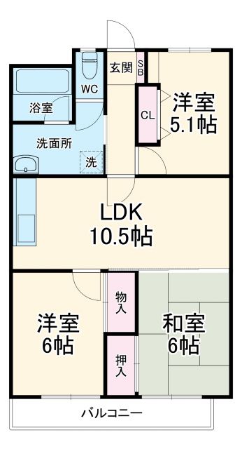 SKマンションB棟の間取り写真