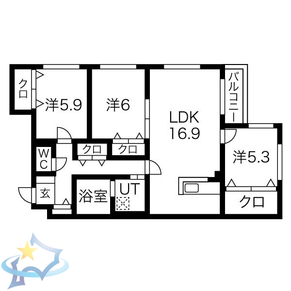 ZABO HILLS MINAMI6JOの間取り写真