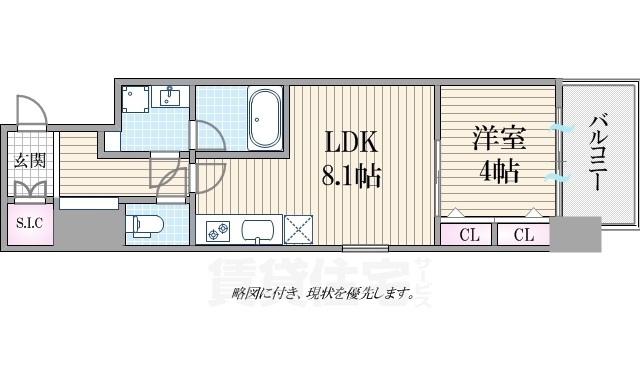 地下鉄御堂筋線 大国町駅 徒歩1分 15階建 築11年の間取り写真