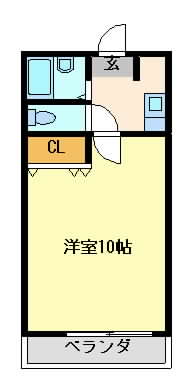 熊本市東区花立のマンションの間取り