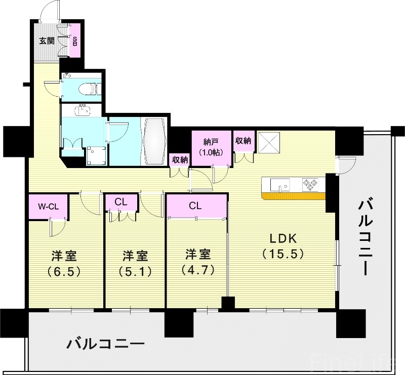 プラウド阪急塚口駅前の間取り