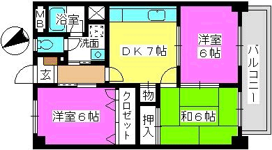 コーポウィステリア２５の間取り