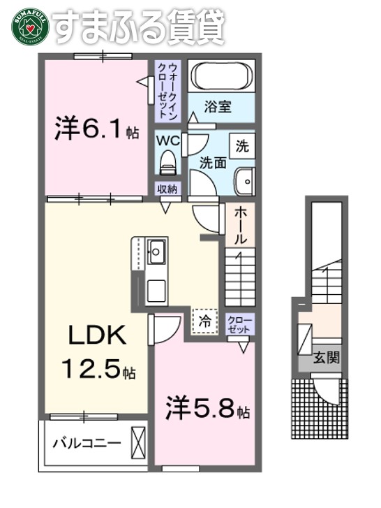 西尾市一色町一色のアパートの間取り