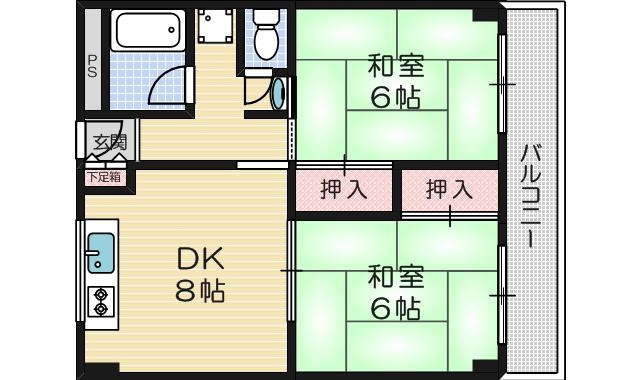 ハイツ奥田の間取り