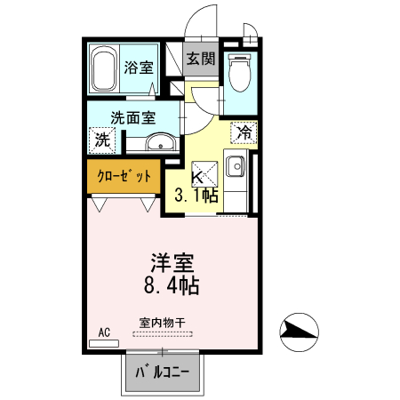 大津市和邇中浜のアパートの間取り