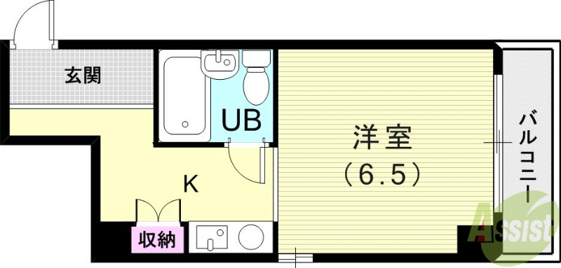 西宮市門戸岡田町のマンションの間取り