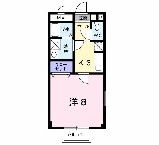 北九州市小倉南区長尾のアパートの間取り