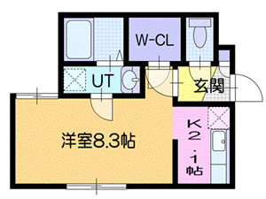 札幌市白石区栄通のマンションの間取り