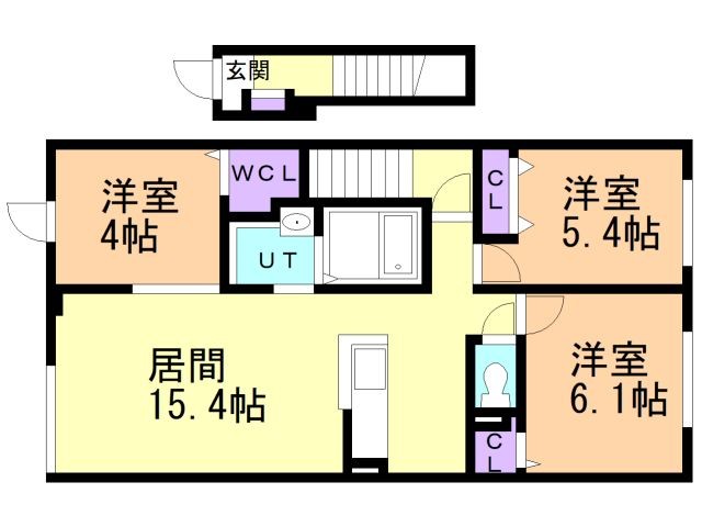 苫小牧市大成町のアパートの間取り