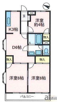 狭山市狭山台のマンションの間取り