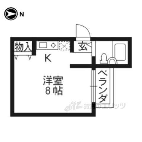 京都市右京区西京極火打畑町のマンションの間取り