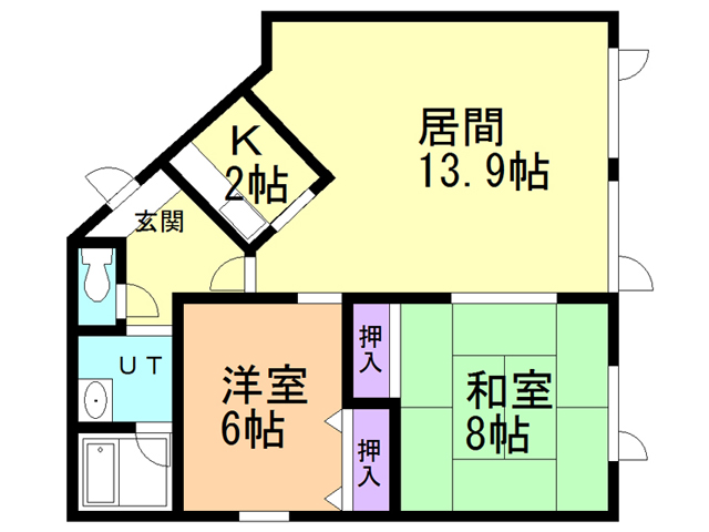 函館市川原町のマンションの間取り