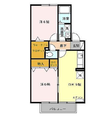 津市河芸町上野のアパートの間取り