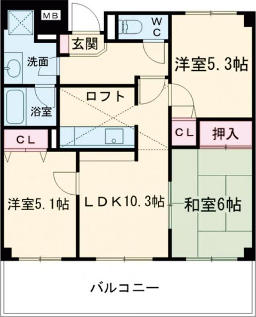 ペルル伏見桃山IIの間取り