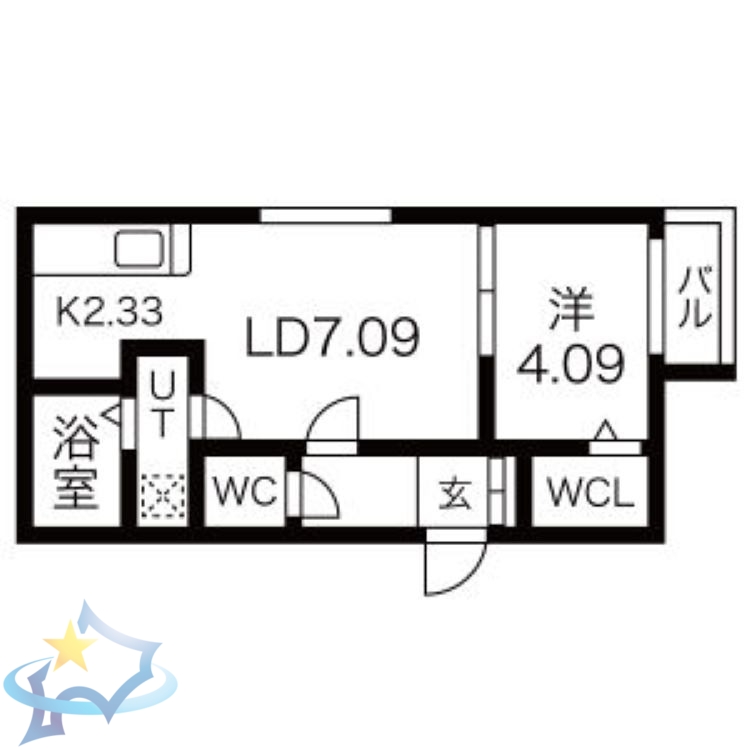 札幌市西区宮の沢二条のマンションの間取り