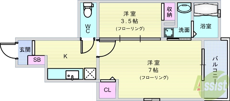 ジャルダン　ブルーIIの間取り