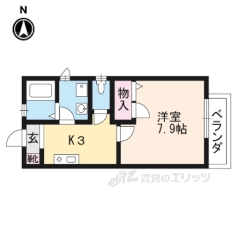 大津市桜野町のアパートの間取り