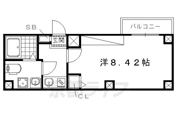 京都市上京区鏡石町のマンションの間取り