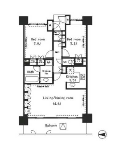 新宿区四谷のマンションの間取り