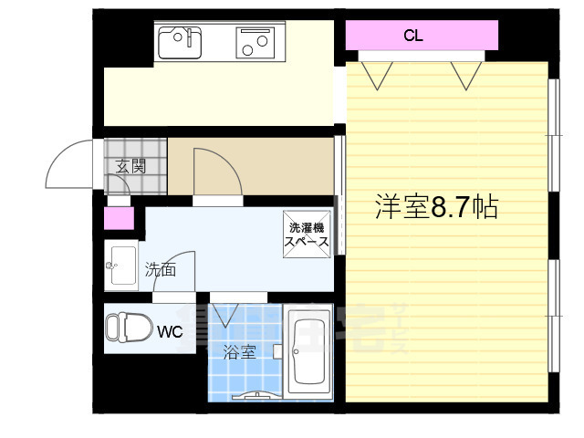 京都市下京区清水町のマンションの間取り