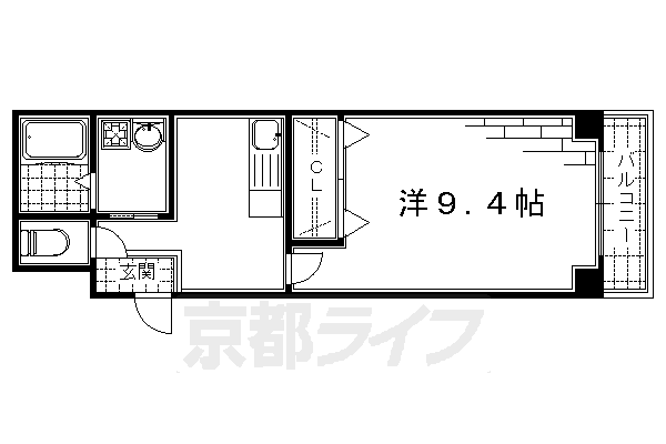 京都市伏見区墨染町のマンションの間取り