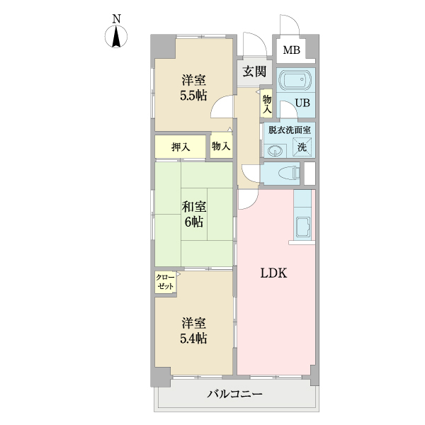 ＳＵＮＬＩＦＥマンションの間取り