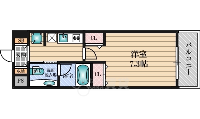 セレッソコートリバーサイドOSAKAの間取り